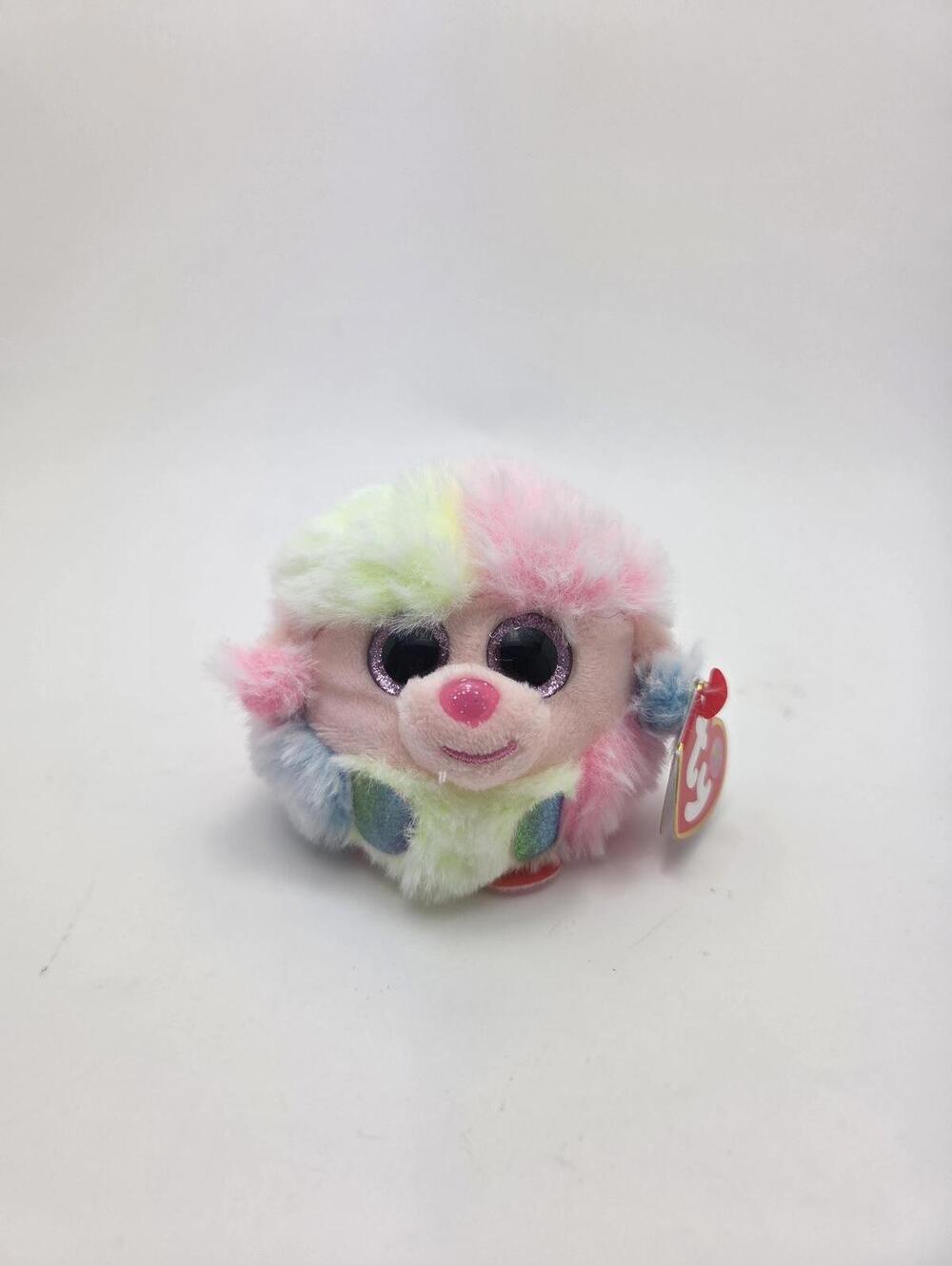 Ty Puffies Teeny Tys “Rainbow” the Pink Poodle - Small! (3 inch)